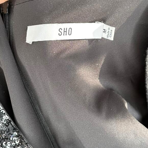 SHO TADASHI SHOJI Black Cutout Sequin Formal Midi Dress Gown Women's Size Medium - Picture 8 of 8